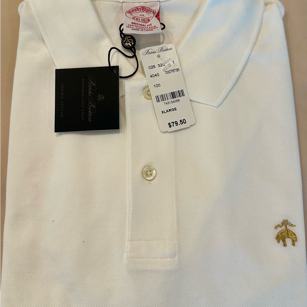 Brooks Brothers White Polo Shirt